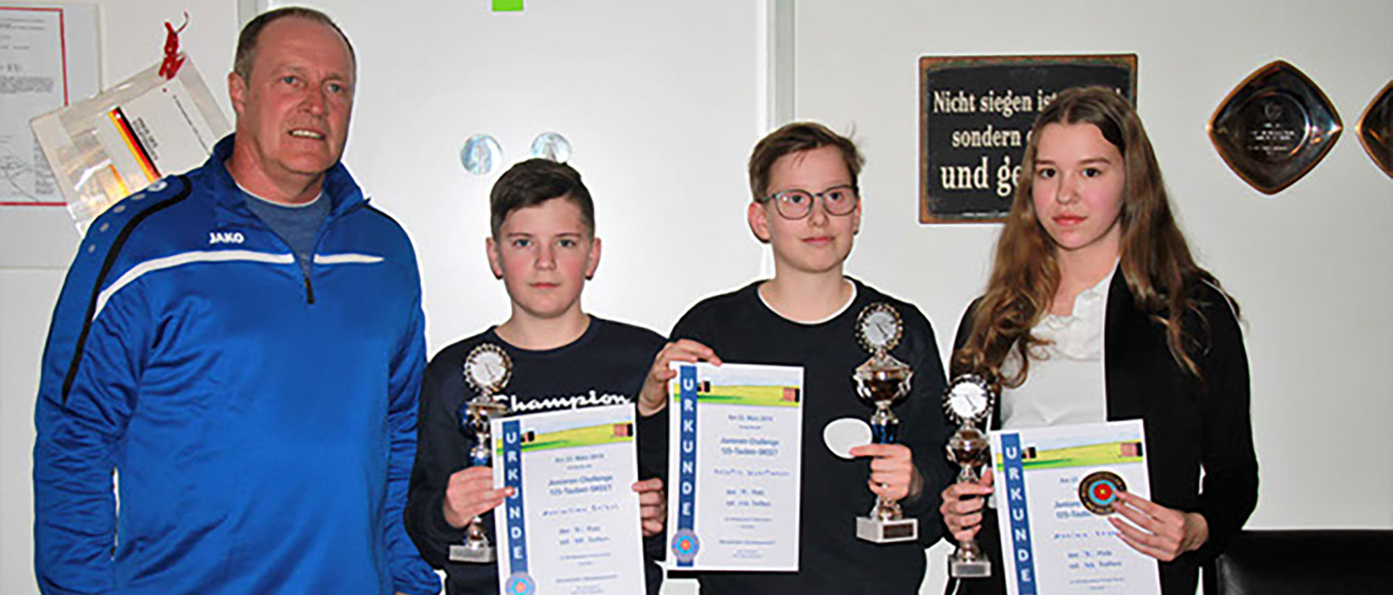 Siegerehrung bei der Junioren-Challenge 2019
