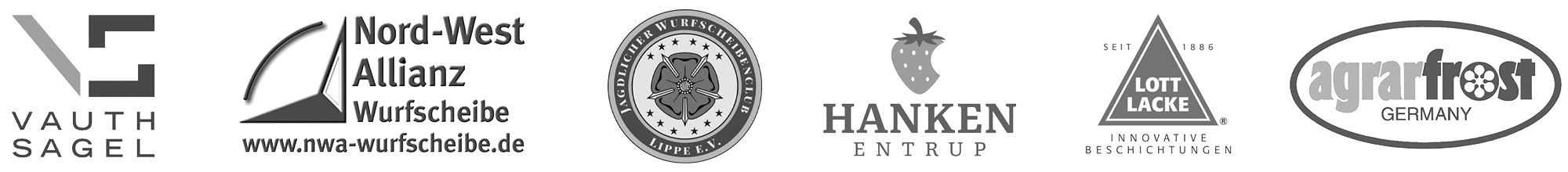 Logo-Leiste der Sponsoren des WTC Bad Salzuflen: Vauth-Sagel, NWA, JWC Lippe, Hanken Entrup, Lott Lacke, AgrarFrost