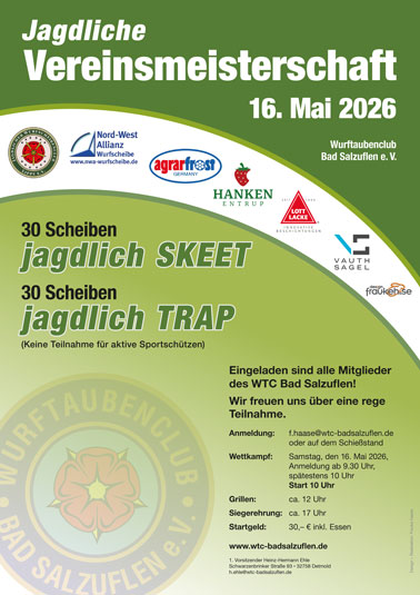 Einladung zur jagdlichen Vereinsmeisterschaft 2026 des WTC Bad Salzuflen